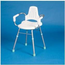 Shower Chair - Adjustable Height with Back and Arms